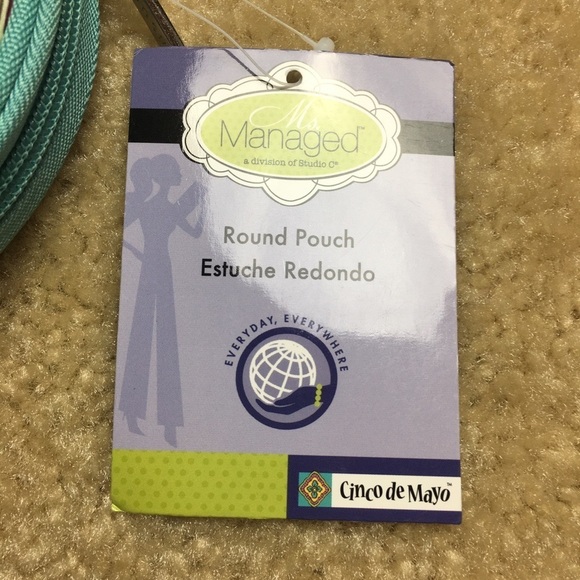 Colorful Round Zipper Pouch 5in x 5in NWT - Picture 5 of 6